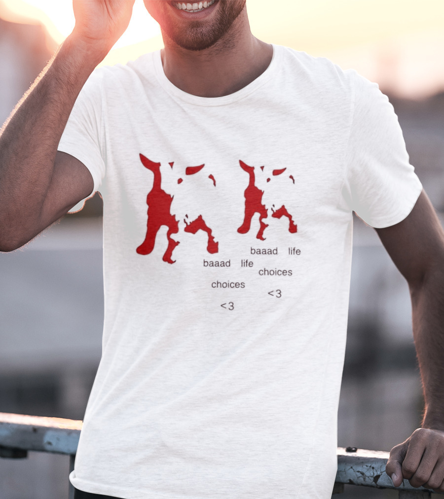Baaad Life Choices Red Goat Minimalist Artsy Style Outfit T-Shirt