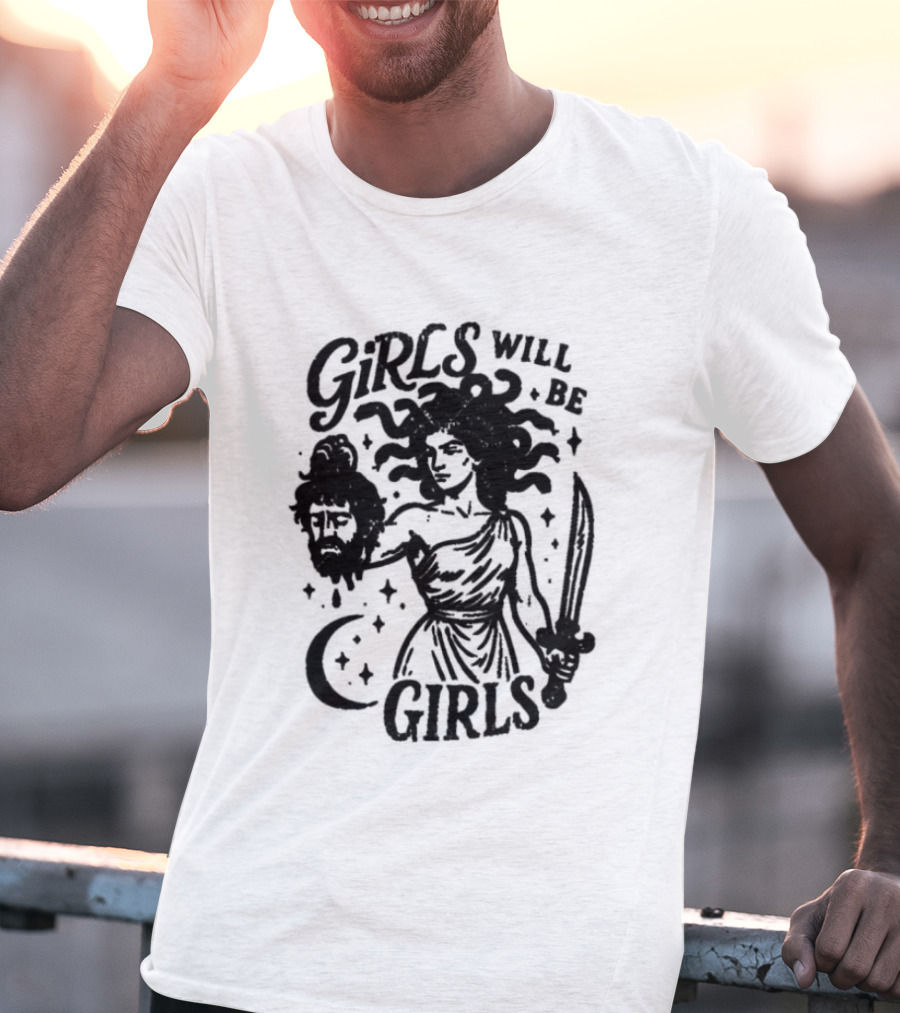 Girls Will Be Girls Medusa Holding Severed Head T-Shirt