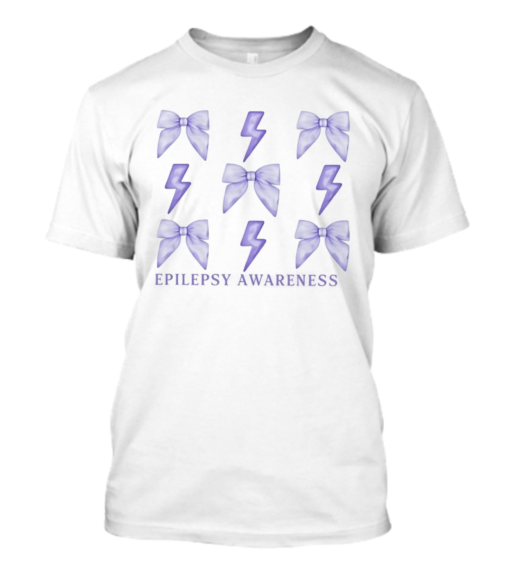 Epilepsy Awareness Purple Lightning And Bows T-Shirt
