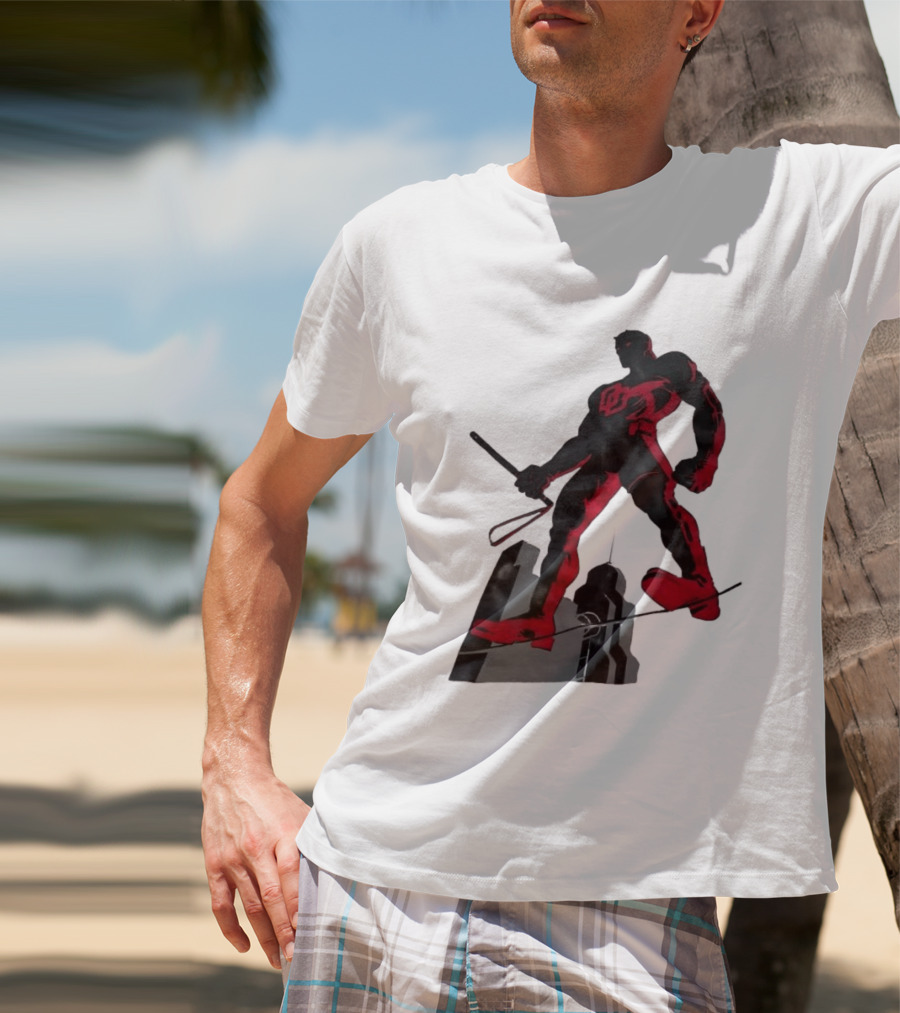 Daredevil Marvel Red Superhero Cityscape T-Shirt