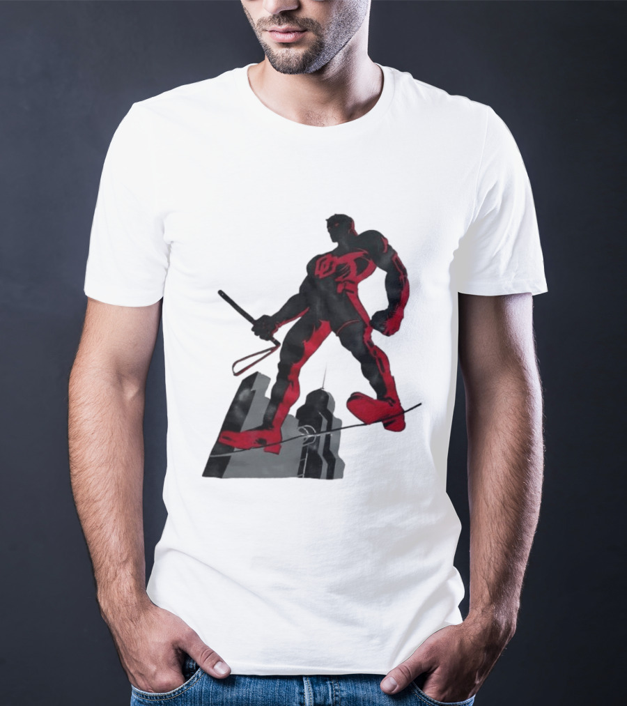 Daredevil Marvel Red Superhero Cityscape T-Shirt