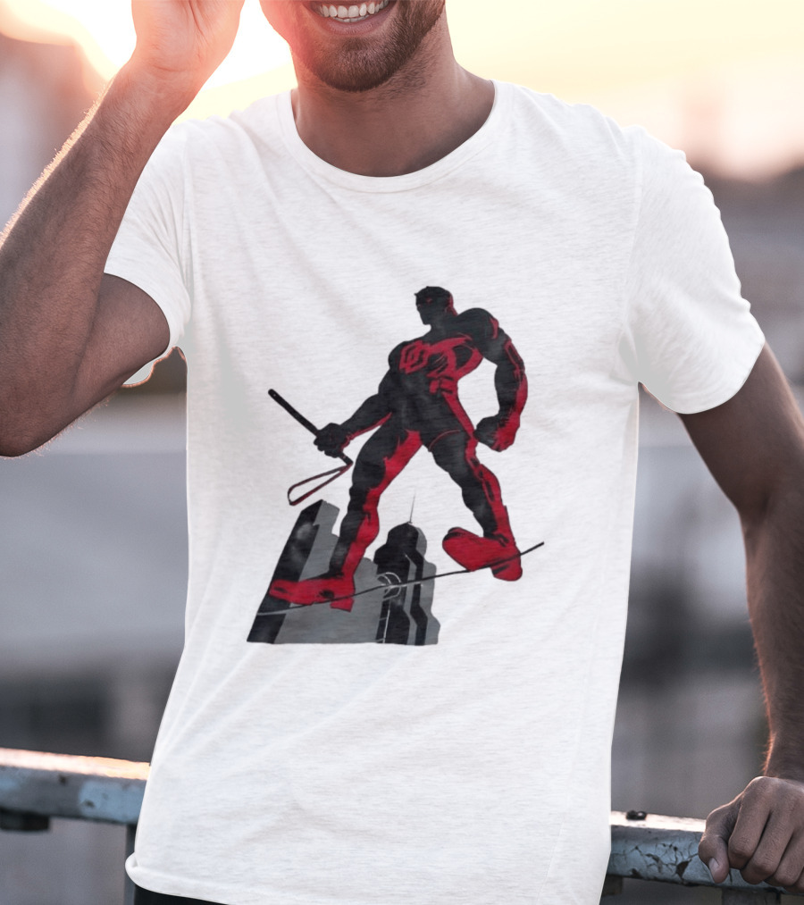 Daredevil Marvel Red Superhero Cityscape T-Shirt