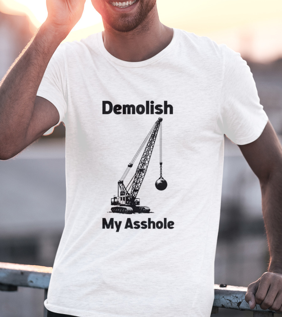 Demolish My Asshole Wrecking Ball Joke Humor T-Shirt