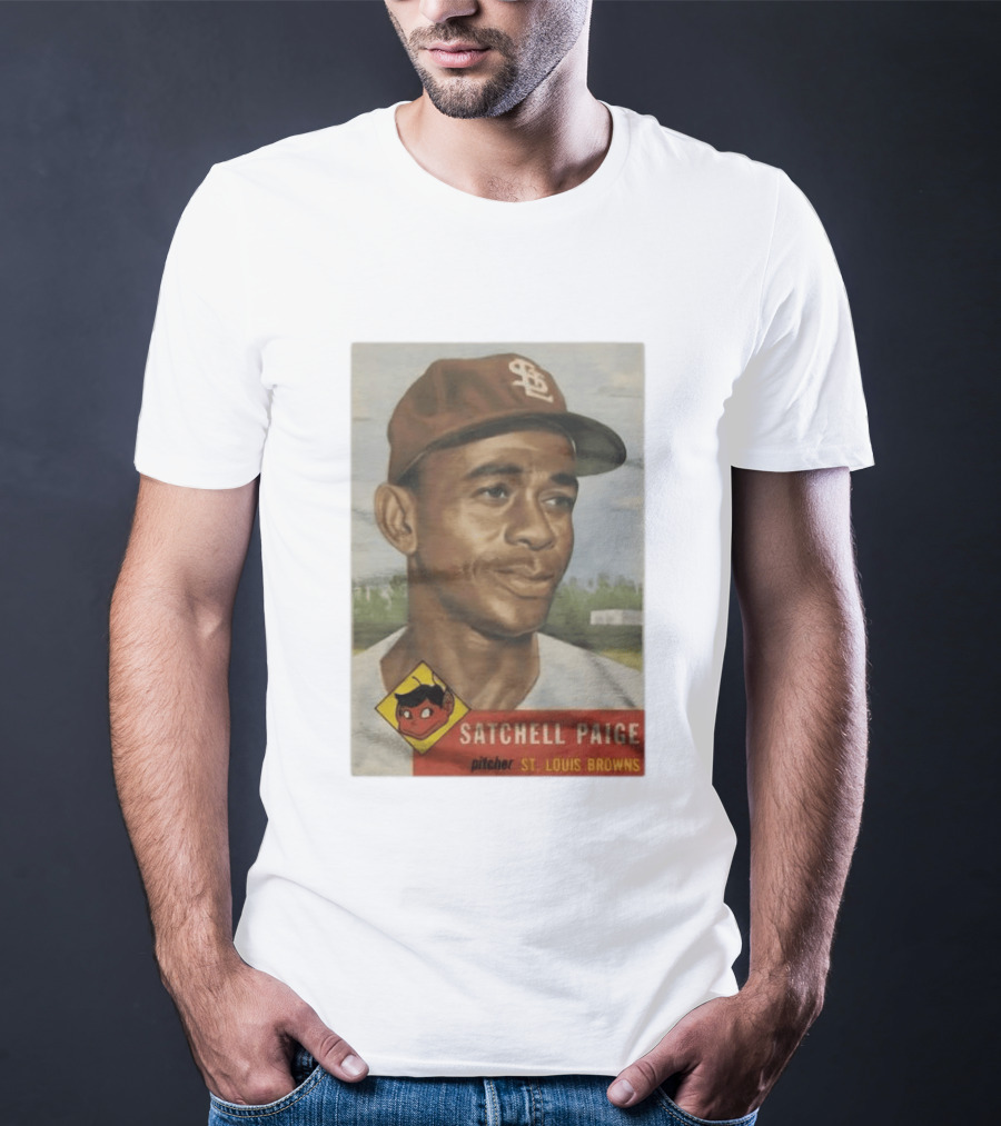 Satchell Paige St. Louis Browns Pitcher Vintage Baseball Card T-Shirt