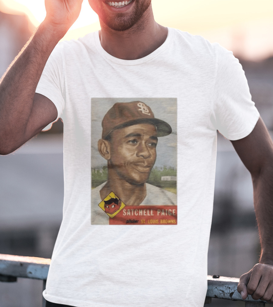Satchell Paige St. Louis Browns Pitcher Vintage Baseball Card T-Shirt