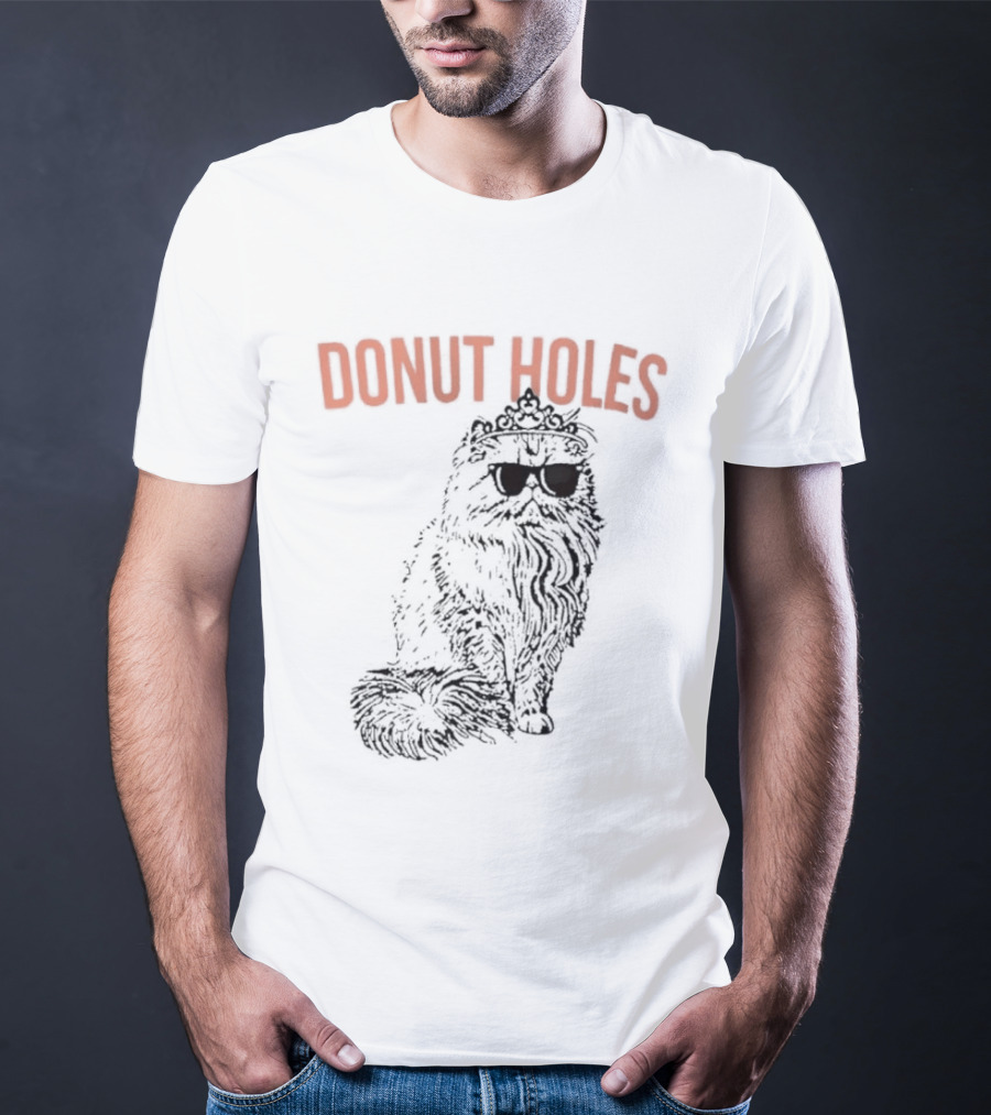 Donut Holes Persian Cat Sunglasses Crown T-Shirt