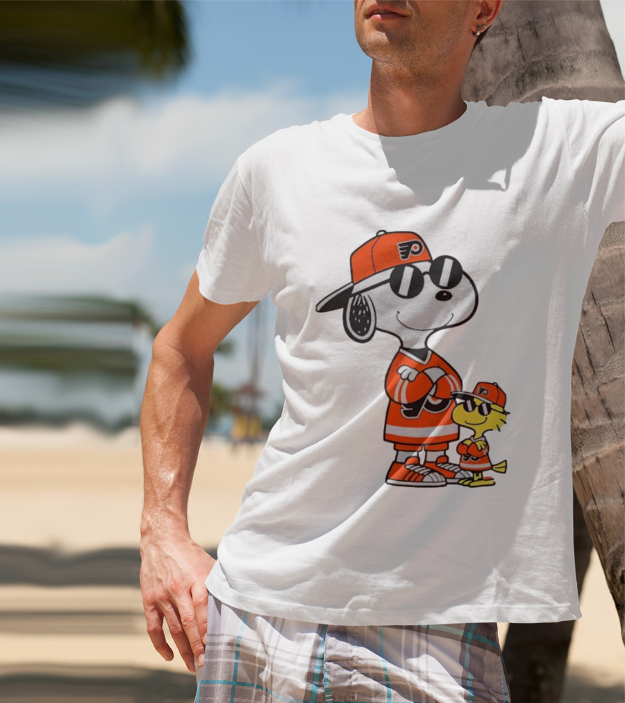Snoopy Woodstock Philadelphia Flyers NHL Hockey Sunglasses T-Shirt