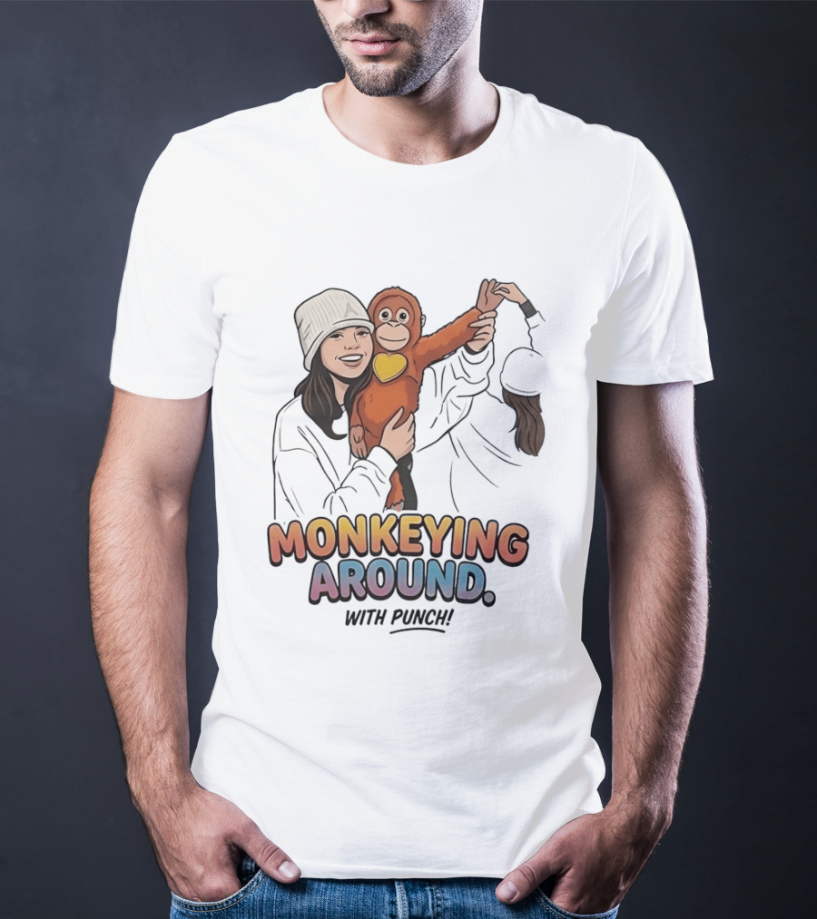 Monkeying Around With Punch Playful Fun T-Shirt