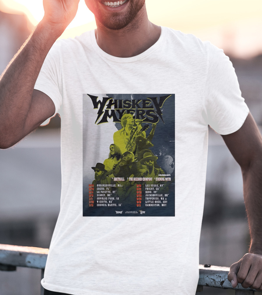 Whiskey Myers 2026 Tour North America Dates With Southall And The Record Company T-Shirt