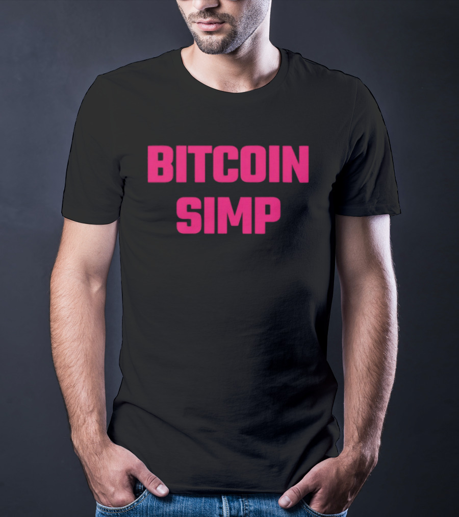 Bitcoin Simp Pink Block Letters T-Shirt