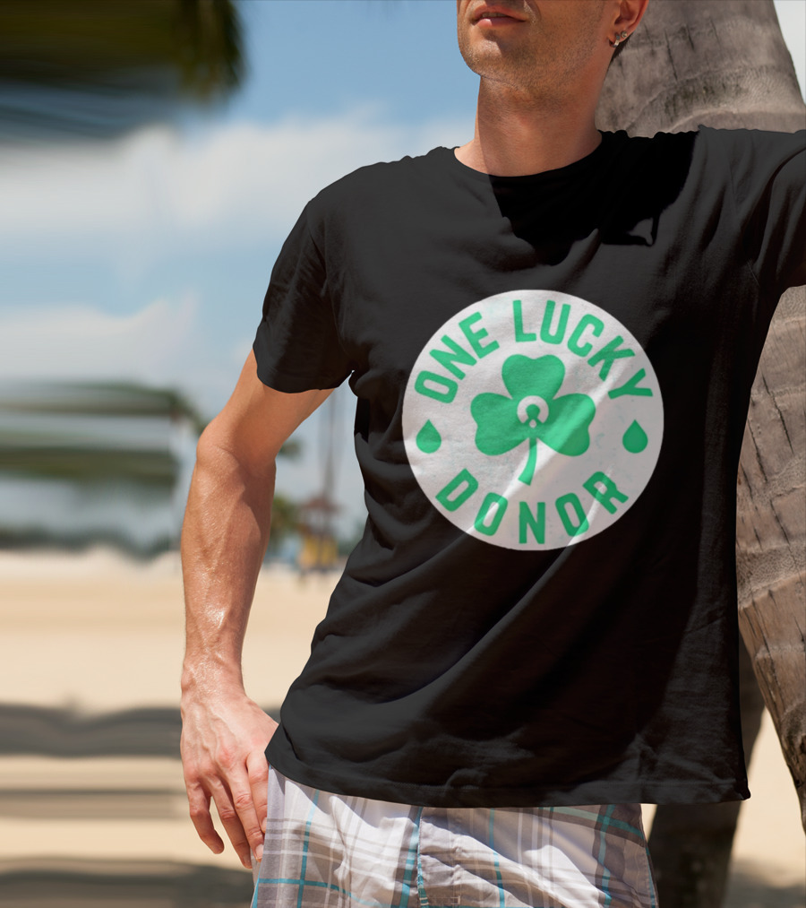 One Lucky Donor Clover Leaf Saint Patrick's Day T-Shirt