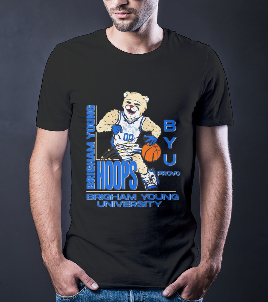 Brigham Young University Hoops BYU Provo Basketball Bear T-Shirt