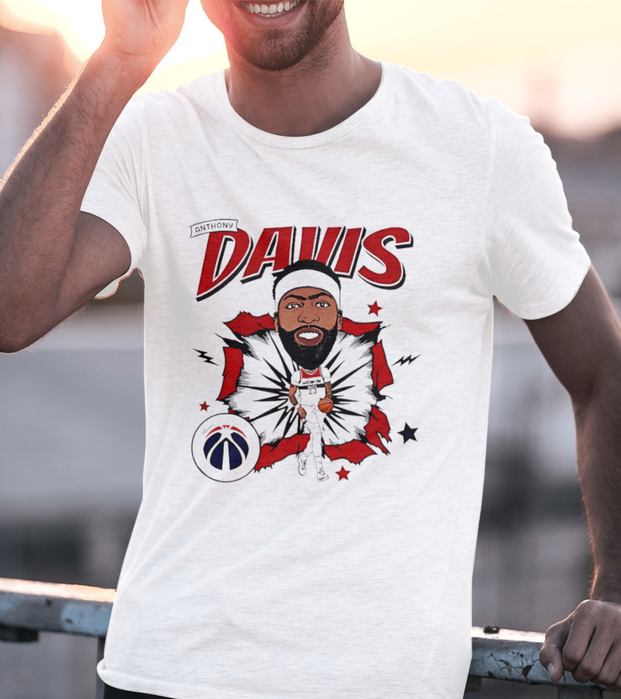 Anthony Davis Washington Wizards Cartoon Style Basketball Star T-Shirt