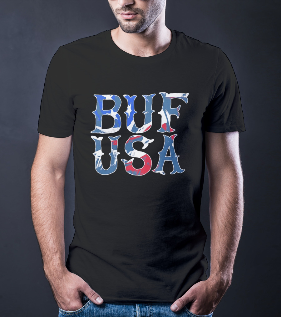 BUF USA American Flag Colors Buffalo Bills T-Shirt