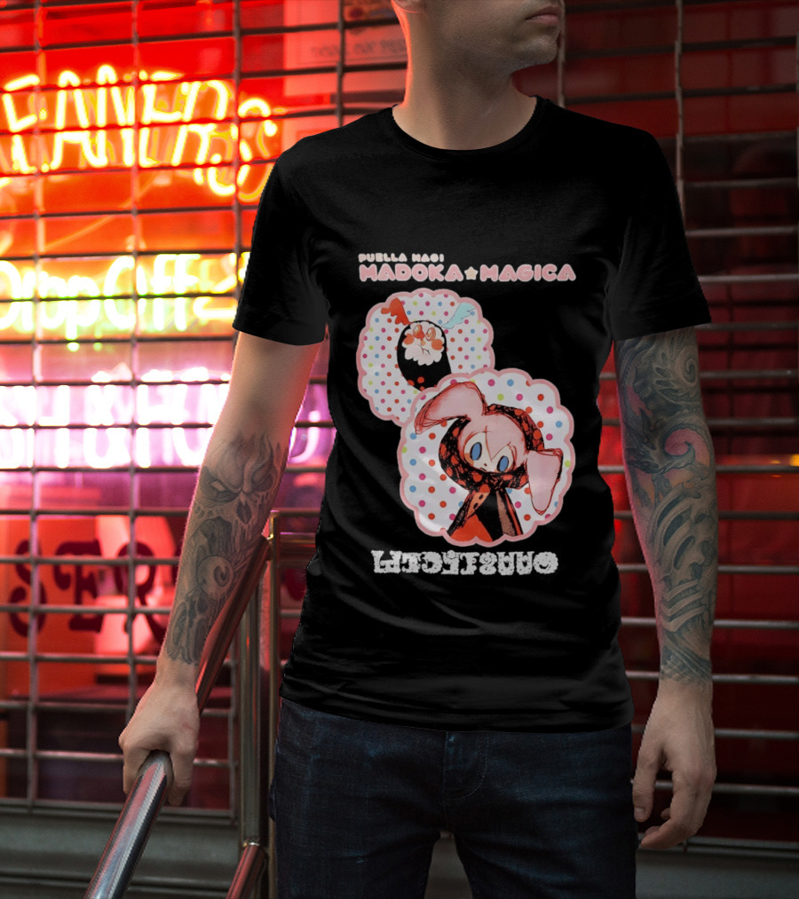 Puella Magi Madoka Magica Cute Kawaii Kyubey Quilt T-Shirt