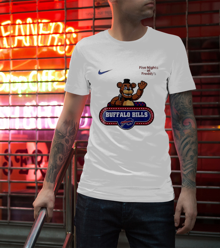 Buffalo Bills Five Nights At Freddy's Freddy Fazbear Collaboration T-Shirt