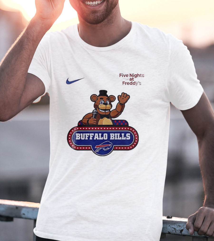 Buffalo Bills Five Nights At Freddy's Freddy Fazbear Collaboration T-Shirt