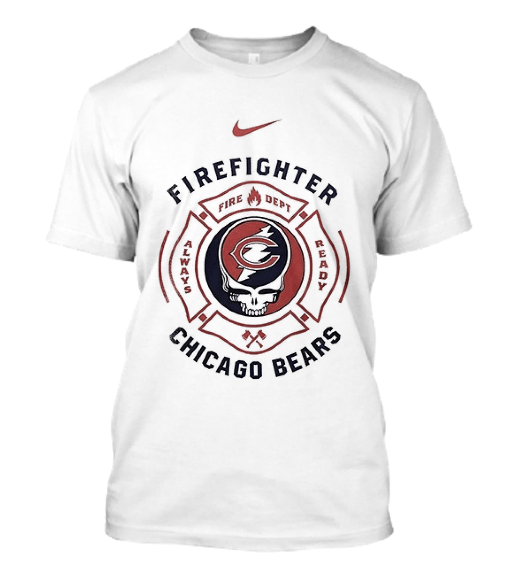 Nike Firefighter Chicago Bears Grateful Dead Collaboration T-Shirt