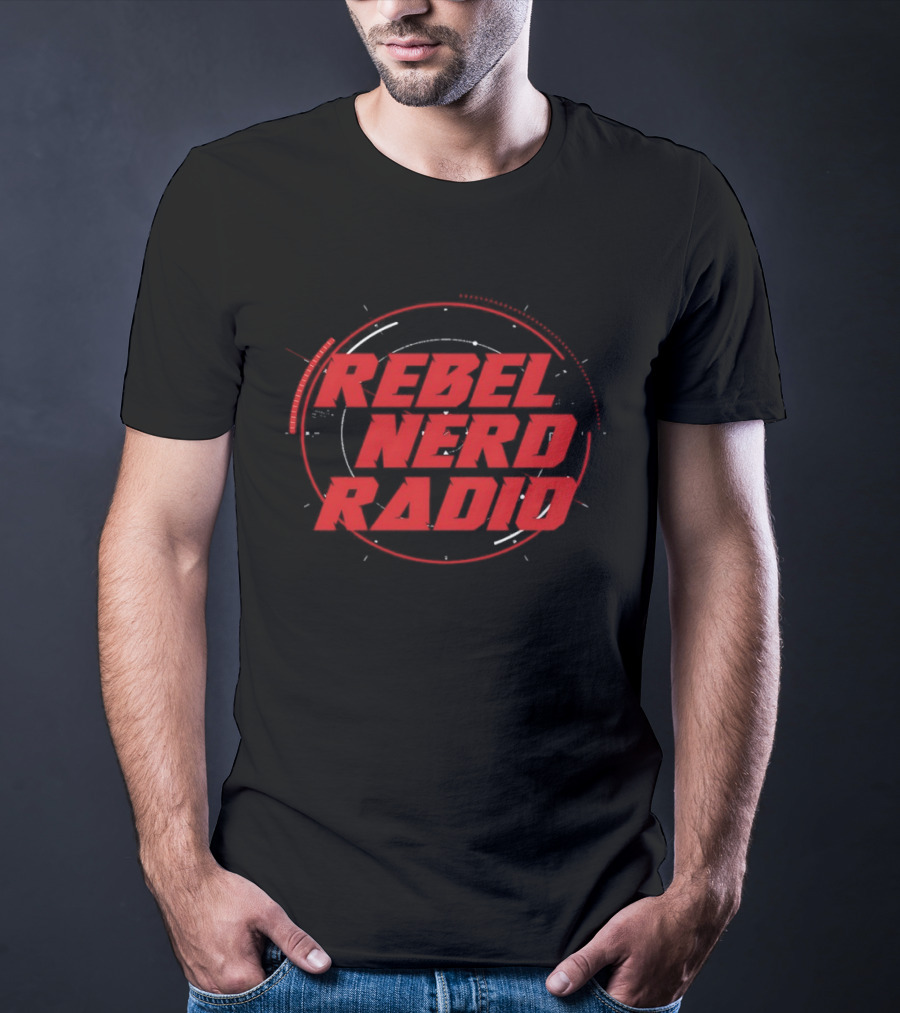 Rebel Nerd Radio Red Grunge Circular Stamp T-Shirt
