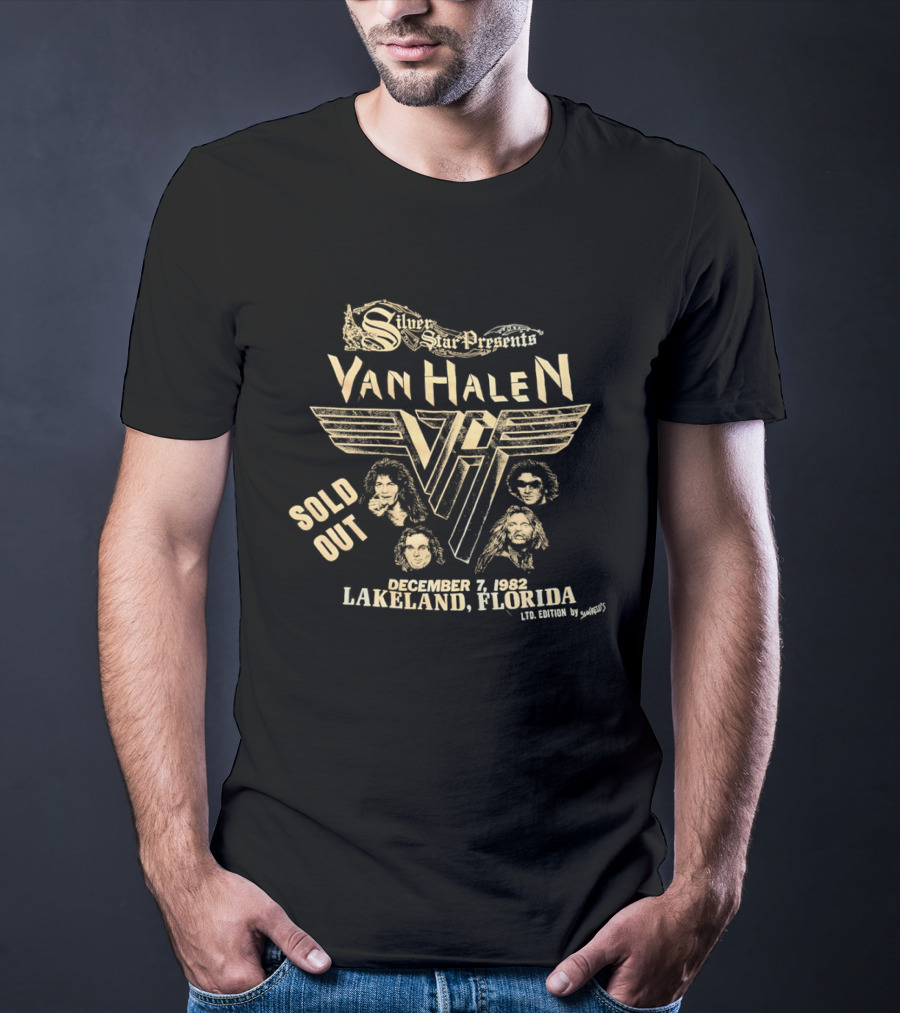 Silver Star Presents Van Halen December 7 1982 Sold Out Lakeland Florida Vintage 1982 Ltd Edition T-Shirt