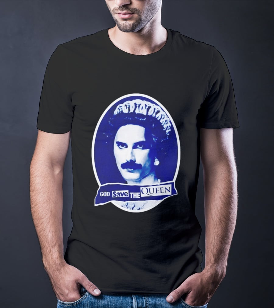 God Save The Queen Freddy Mercury Regal Punk Icon Sticker T-Shirt