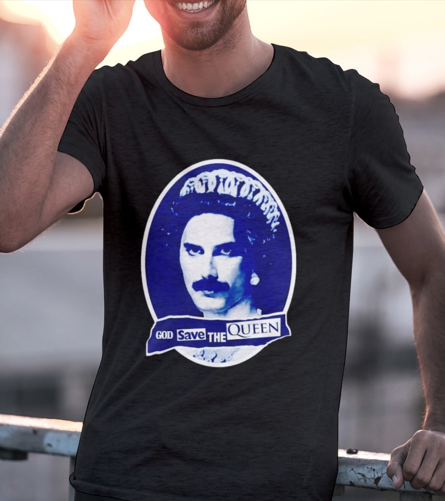 God Save The Queen Freddy Mercury Regal Punk Icon Sticker T-Shirt