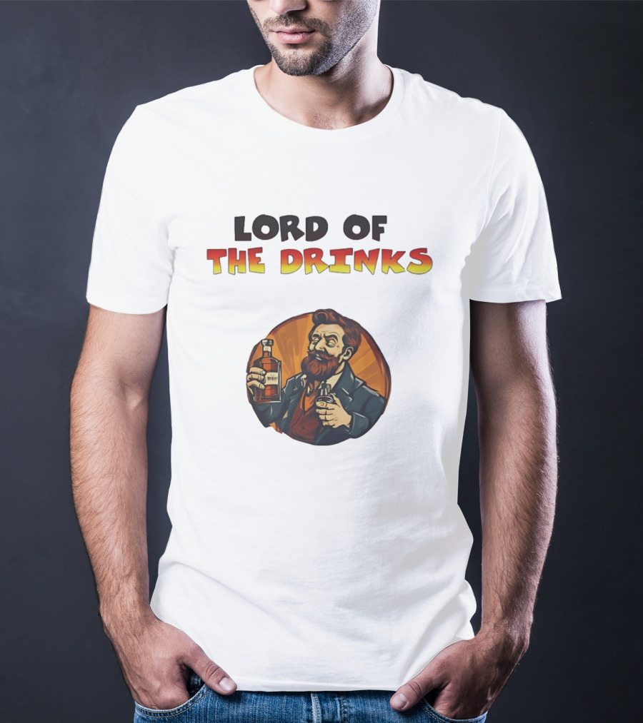 Lord Of The Drinks Whiskey Bearded Man T-Shirt