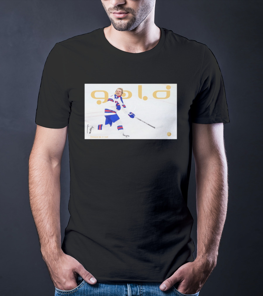 USA Hockey Jack Hughes Gold Medal 2026 Team Celebration T-Shirt