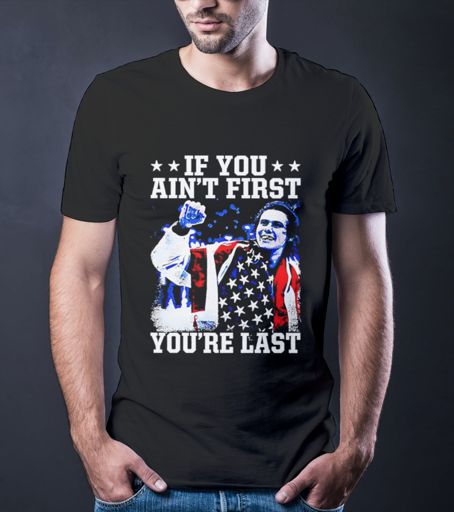 Jack Hughes If You Ain't First You're Last 2026 Winter Olympics USA Flag Victory T-Shirt