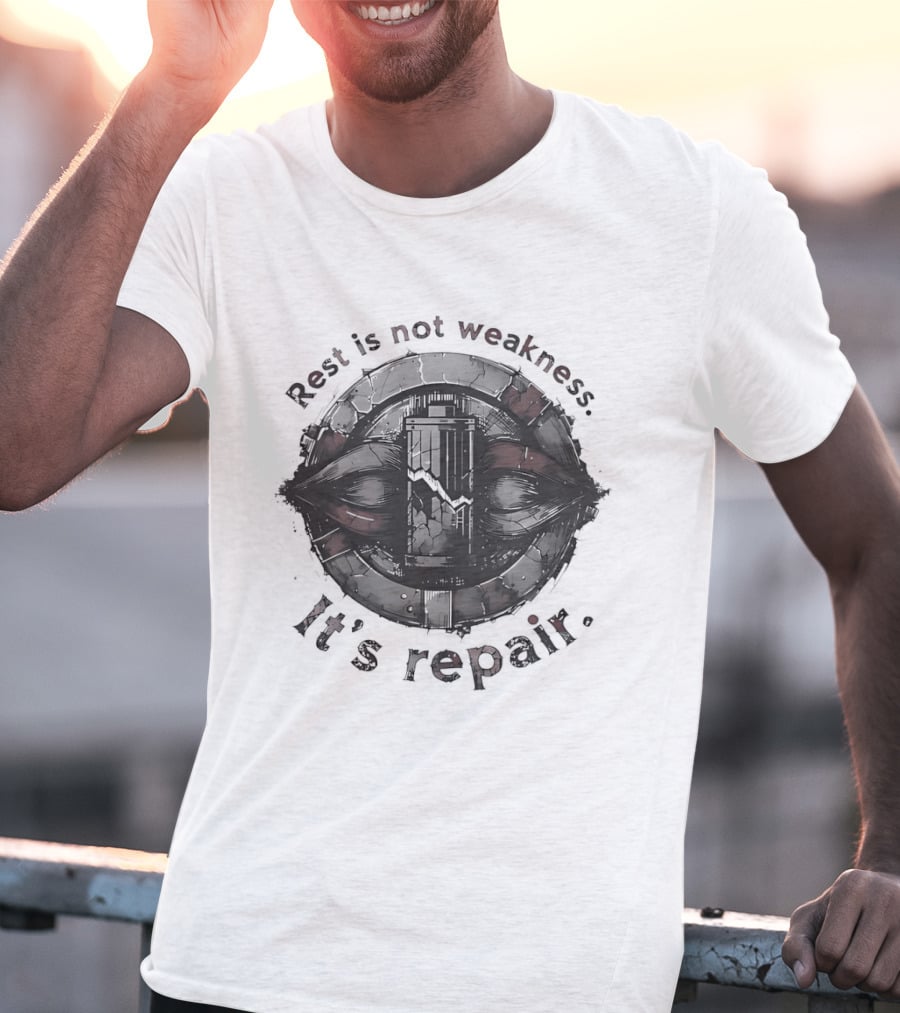 Rest Is Not Weakness It's Repair Empowerment Motivational Message T-Shirt