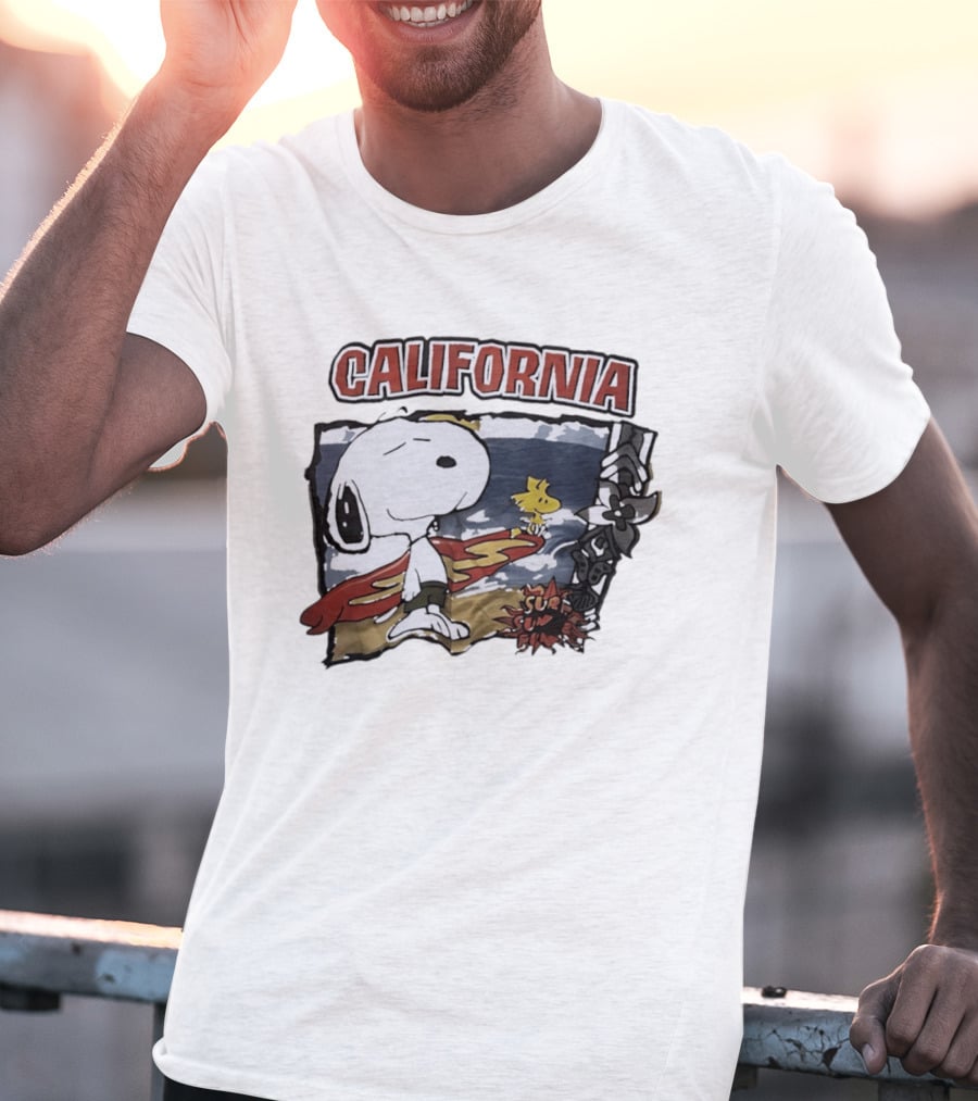 California Snoopy Woodstock Surf Sun Fun T-Shirt