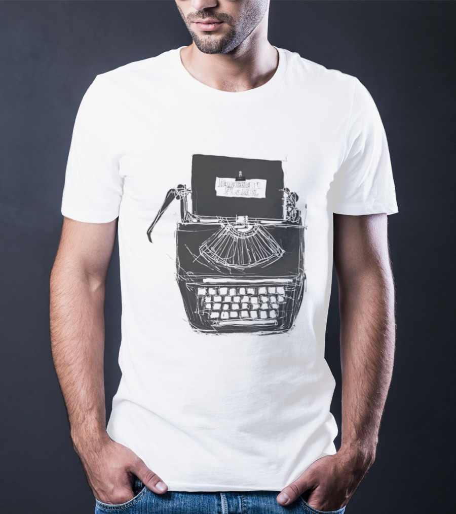 Typewriter Paragraph Planet Book Lovers Novelists Retro Writer Aesthetic T-Shirt