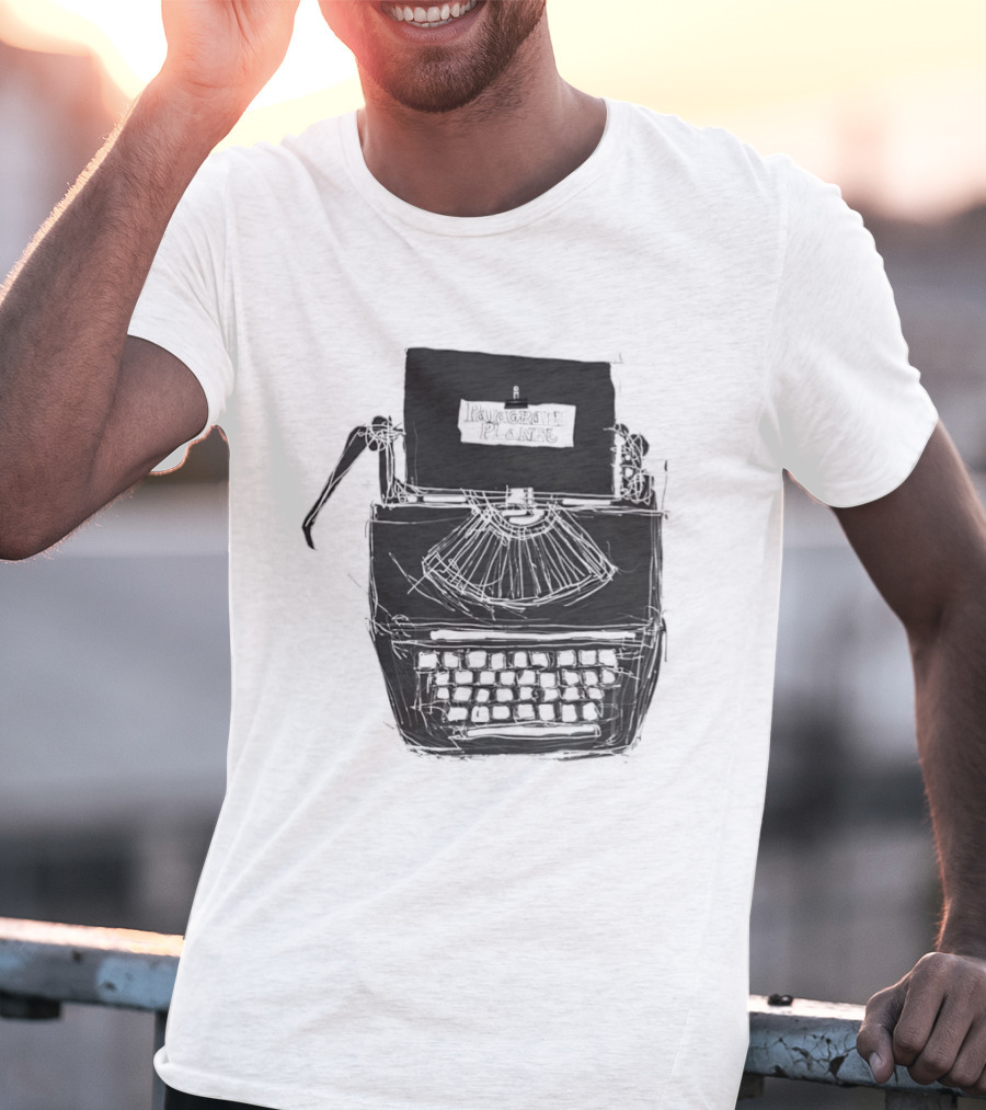 Typewriter Paragraph Planet Book Lovers Novelists Retro Writer Aesthetic T-Shirt