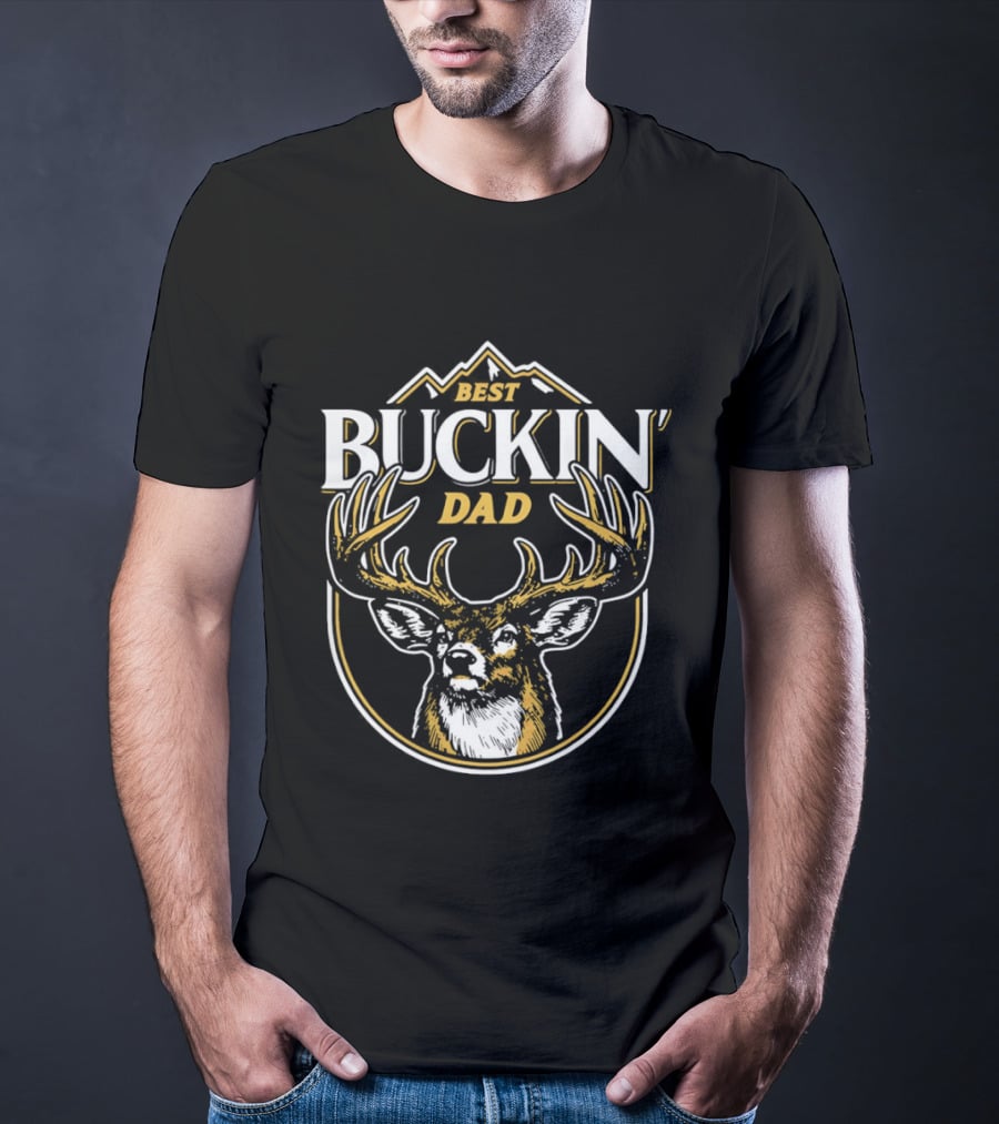Best Buckin' Dad Deer Antlers Mountain T-Shirt