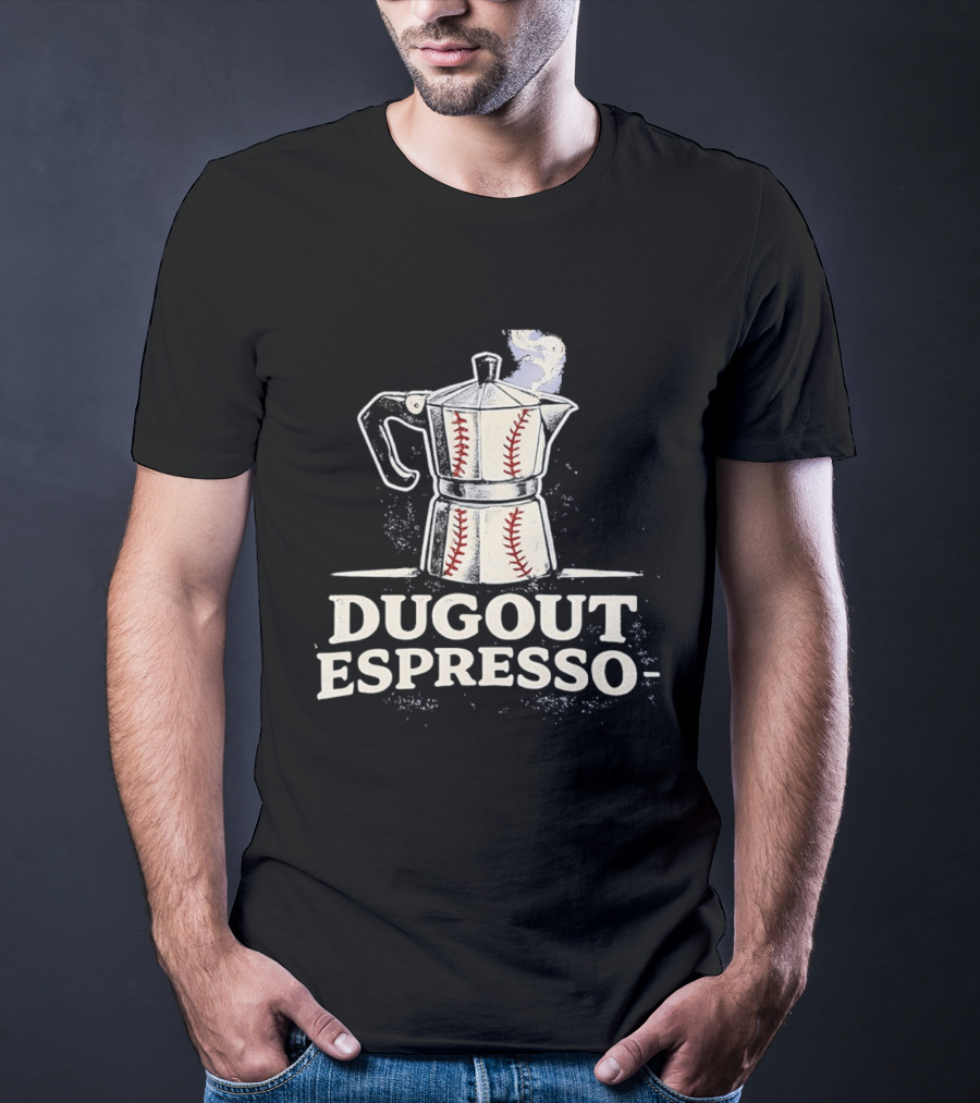 Dugout Espresso Coffee Baseball Pot Seam T-Shirt