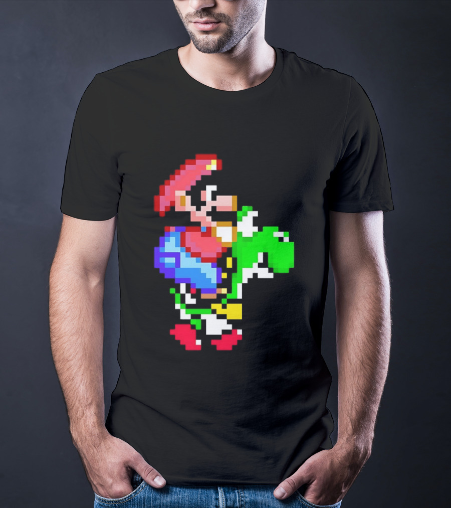 Mario And Yoshi Super Mario World Pixel T-Shirt