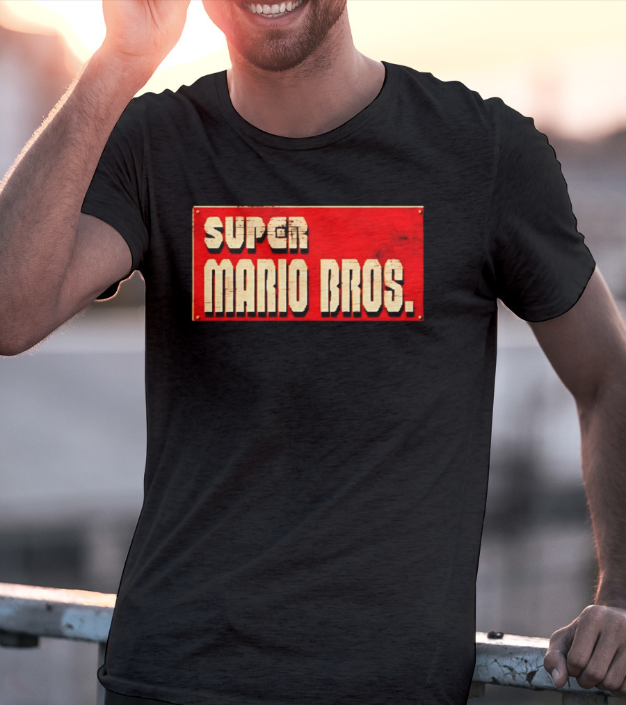 Super Mario Bros Iconic Title Sign T-Shirt