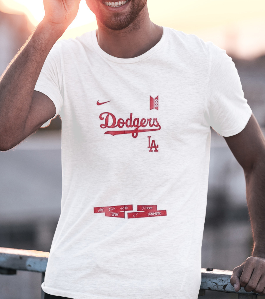Los Angeles Dodgers BTS World Tour Tracklist Collaboration T-Shirt
