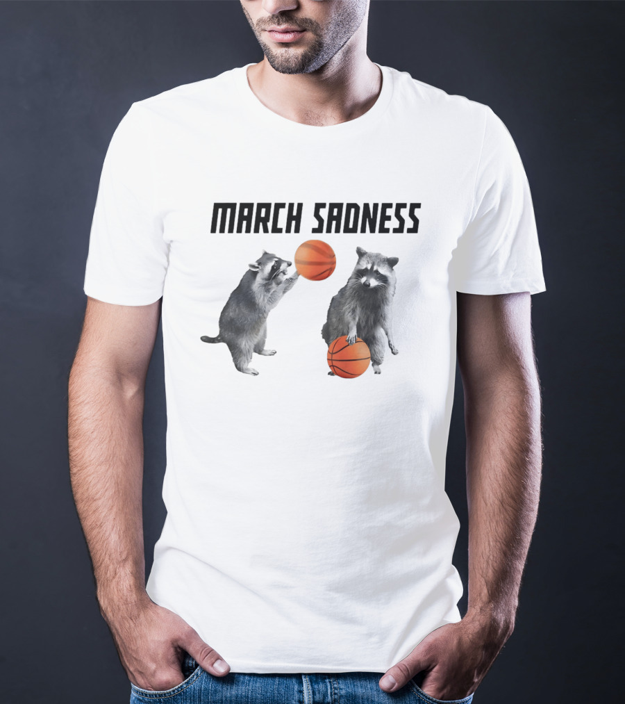 March Sadness Raccoon Basketball Players With Balls T-Shirt