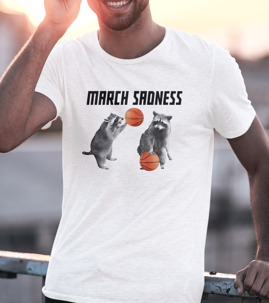March Sadness Raccoon Basketball Players With Balls T-Shirt