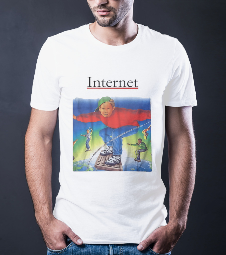 Internet Surfing Kids Adventure On Keyboard Across Digital World T-Shirt