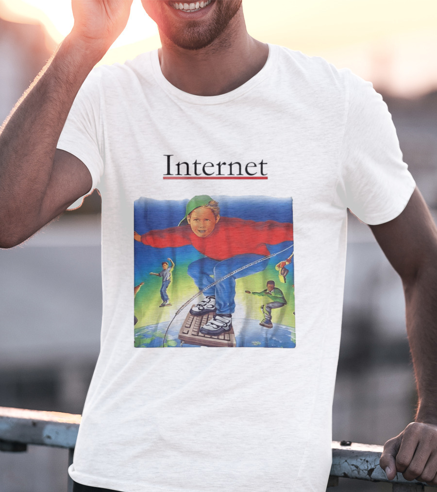 Internet Surfing Kids Adventure On Keyboard Across Digital World T-Shirt
