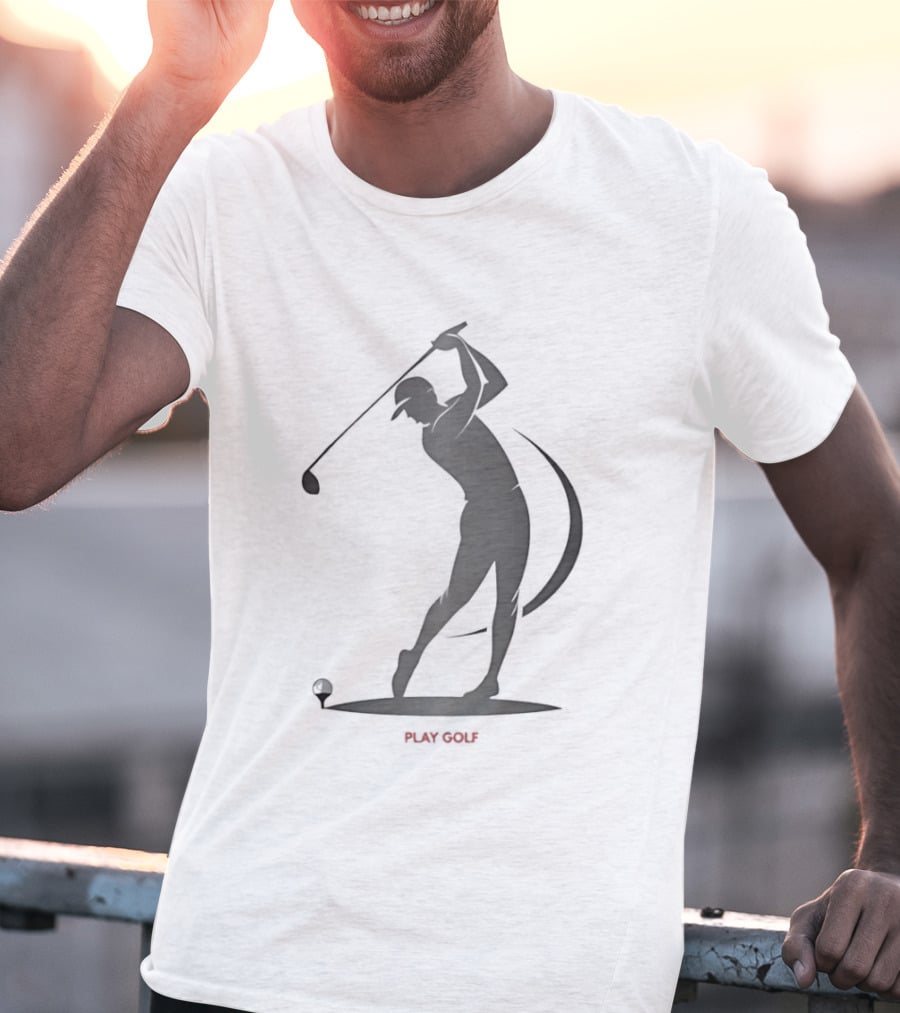 Play Golf Silhouette Of Man Swinging Club T-Shirt