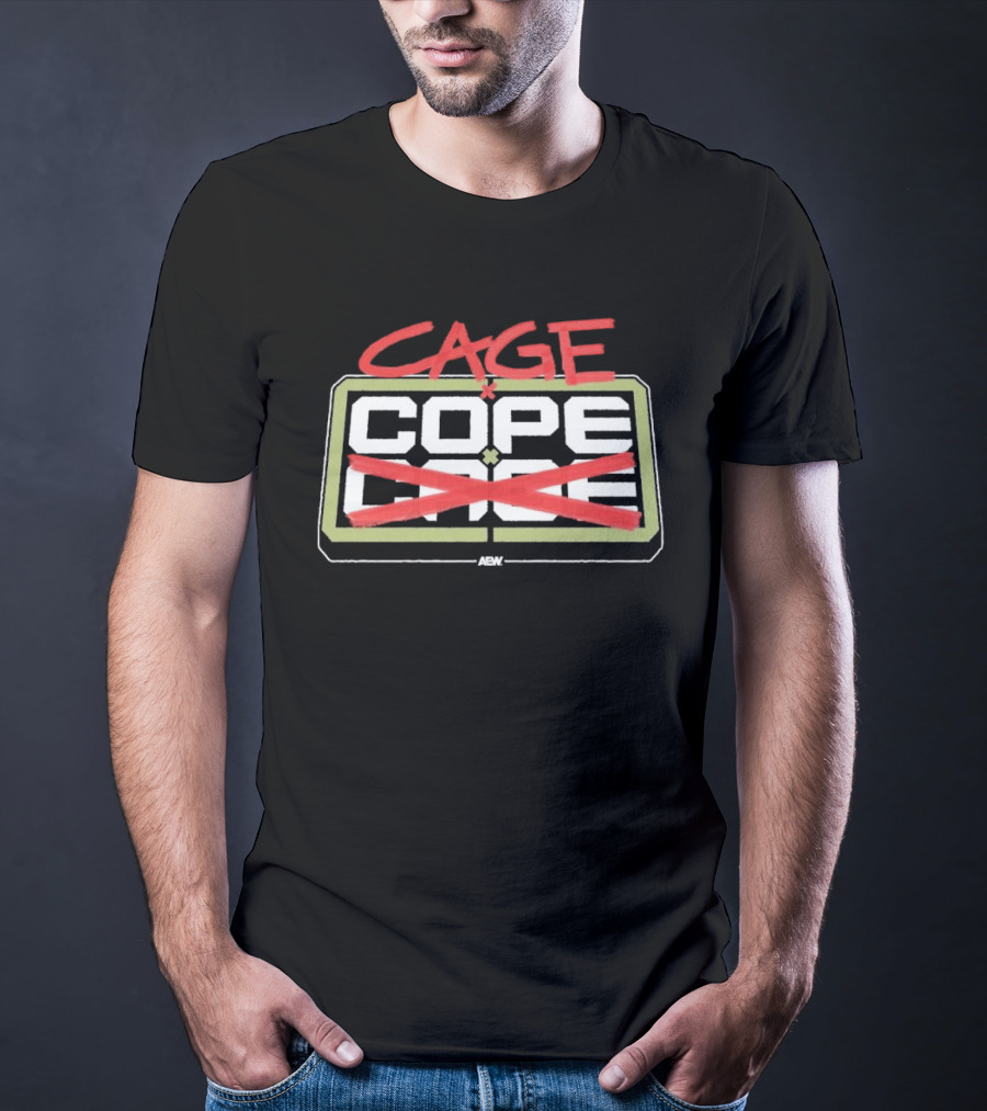 Cage Cope Cage Red Text X Mark T-Shirt