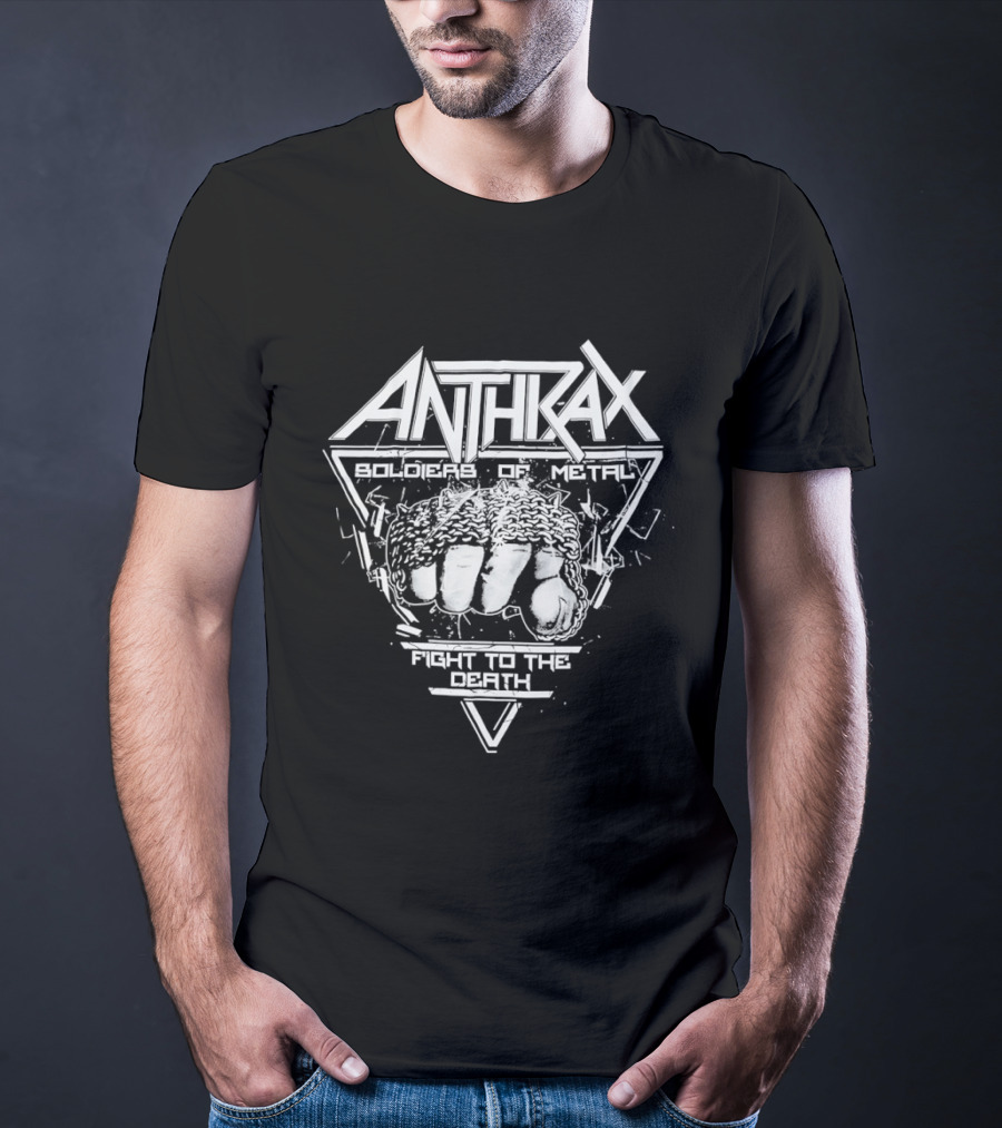 Anthrax Soldier Of Metal Fight To The Death Logo Clenched Fist Triangular T-Shirt