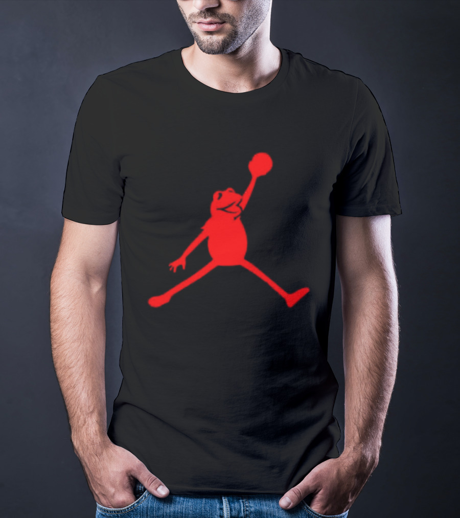 Jordan Frogs Jump Dunkman Kermit Parody Red T-Shirt