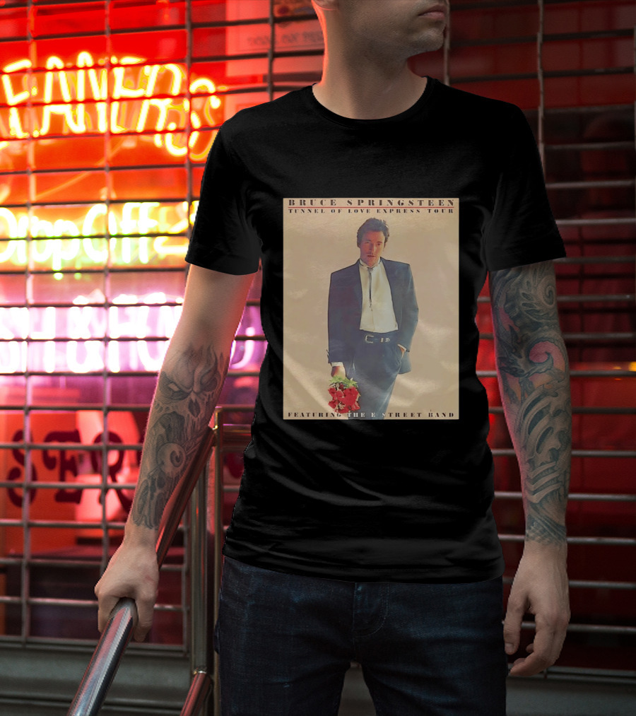 Bruce Springsteen Tunnel Of Love Express Tour Featuring The E Street Band 80s Vintage Rock Music Memorabilia T-Shirt