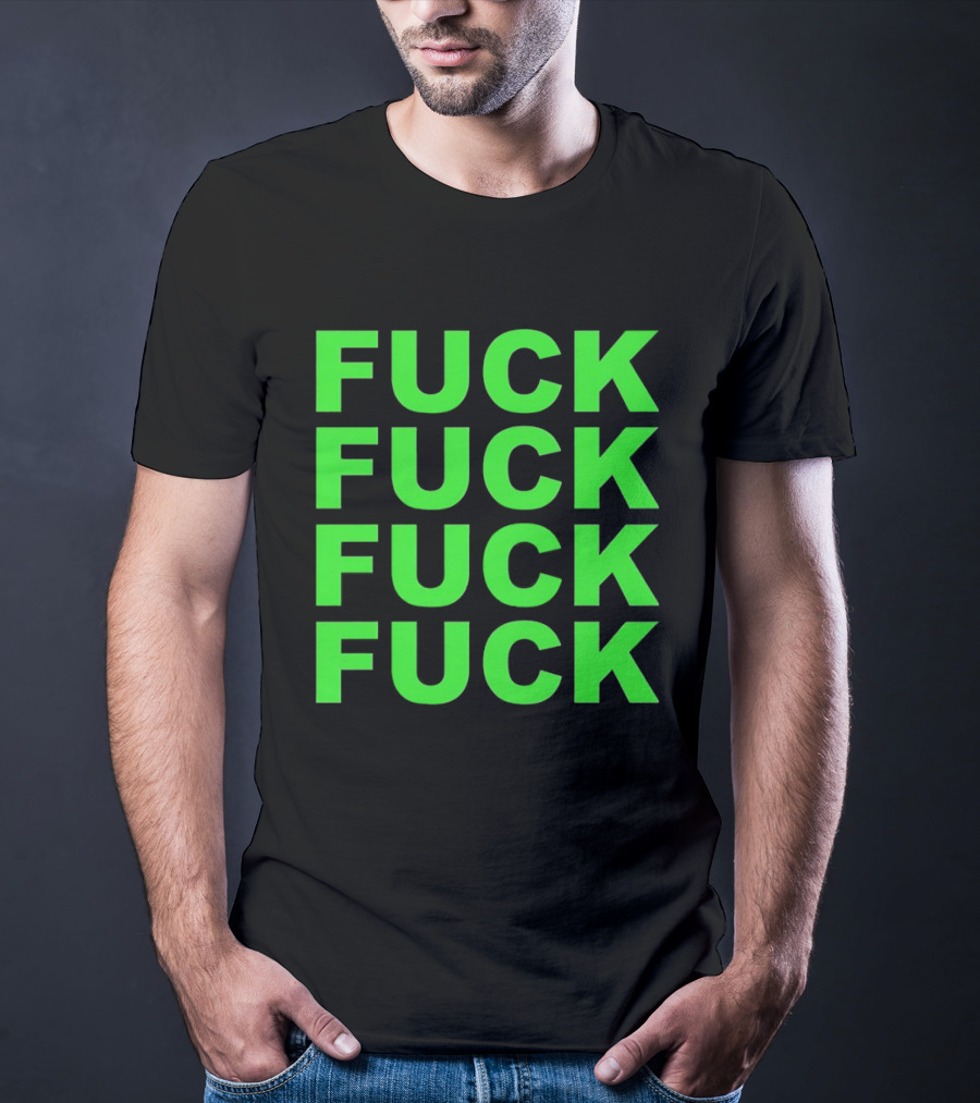 F<strong>* F</strong>* F<strong>* F</strong>* Repeated Bold Neon Green T-Shirt