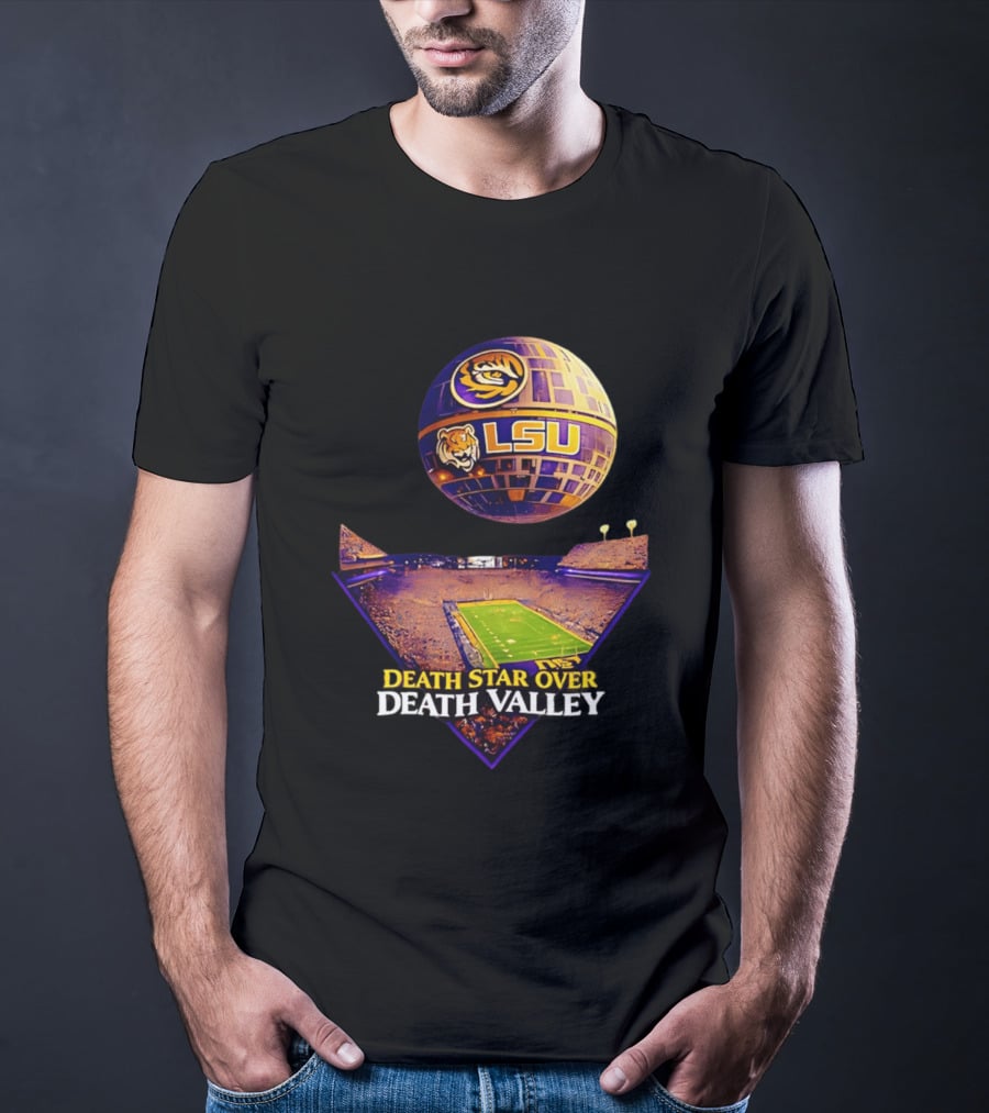 LSU Tigers Death Star Over Death Valley Stadium LSU T-Shirt