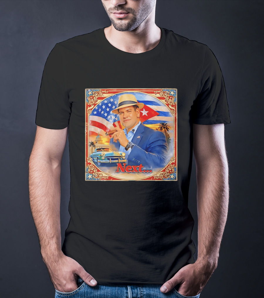 Next USA Cuban Cigar American Flag Man T-Shirt